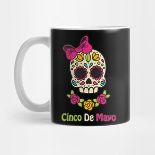 Sugar Skull Cinco Floral Skeleton Mug